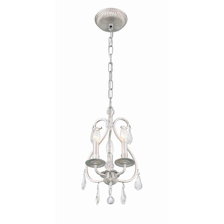 Image 5 Crystorama Ashton 10"W Olde Silver 3-Light Mini Chandelier more views
