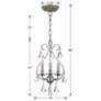 Crystorama Ashton 10"W Olde Silver 3-Light Mini Chandelier