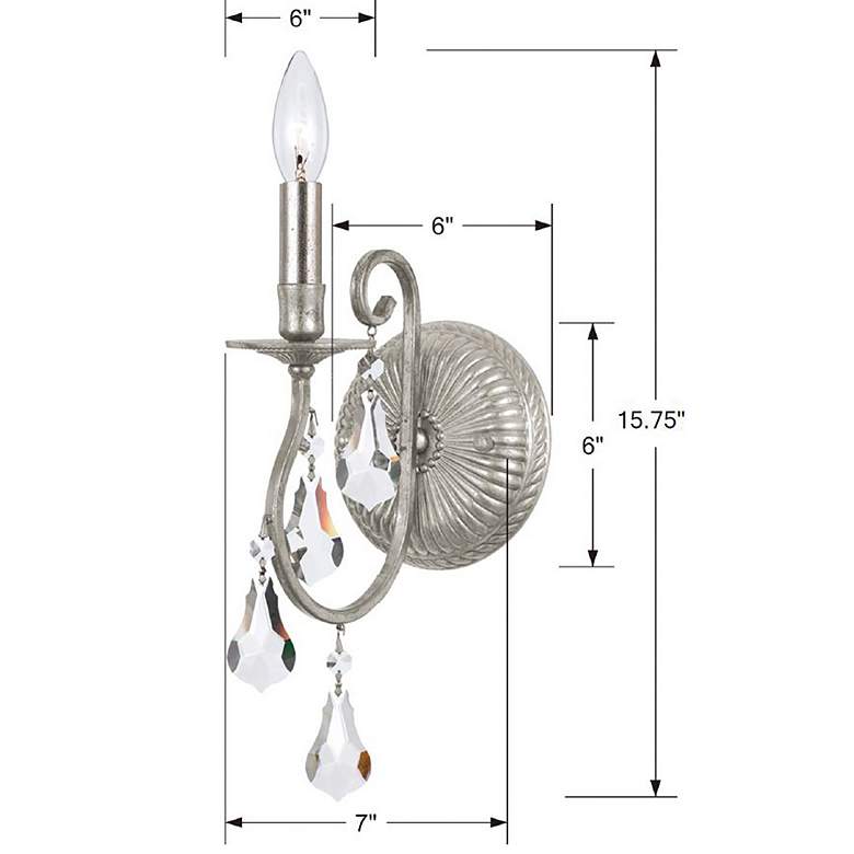 Image 6 Crystorama Ashton 15 1/2" High Silver Sconce more views