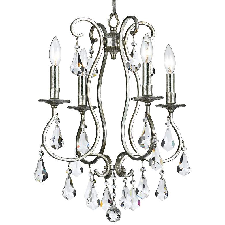 Image 2 Crystorama Ashton 16 inch Wide 4-Light Traditional Olde Silver Chandelier