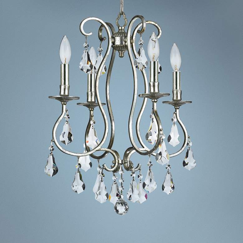 Image 1 Crystorama Ashton 16 inch Wide 4-Light Traditional Olde Silver Chandelier