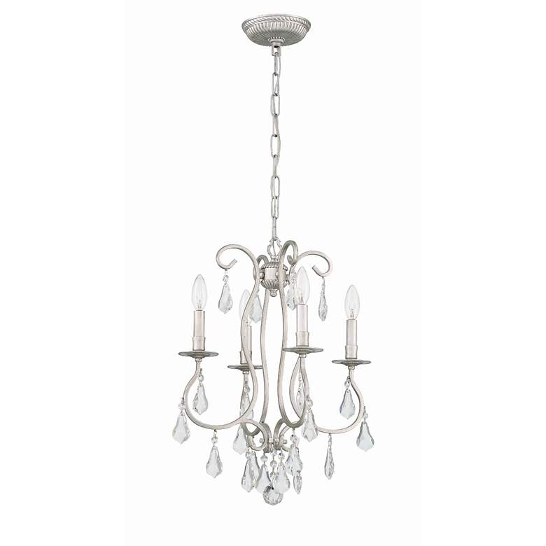 Image 4 Crystorama Ashton 16" Wide 4-Light Traditional Olde Silver Chandelier more views