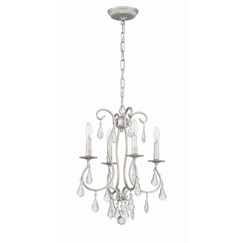 Image 4 Crystorama Ashton 16 inch Wide 4-Light Traditional Olde Silver Chandelier more views