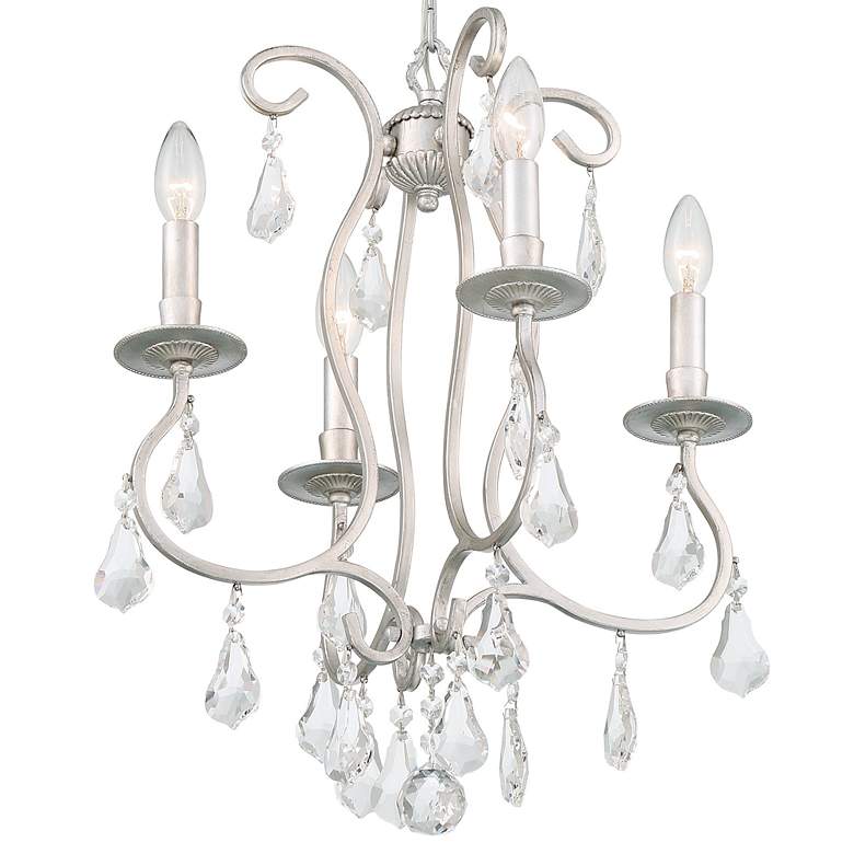 Image 6 Crystorama Ashton 16 inch Wide 4-Light Traditional Olde Silver Chandelier more views