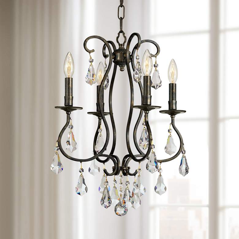 Image 1 Crystorama Ashton 16 inch Wide English Bronze 4-Light Chandelier