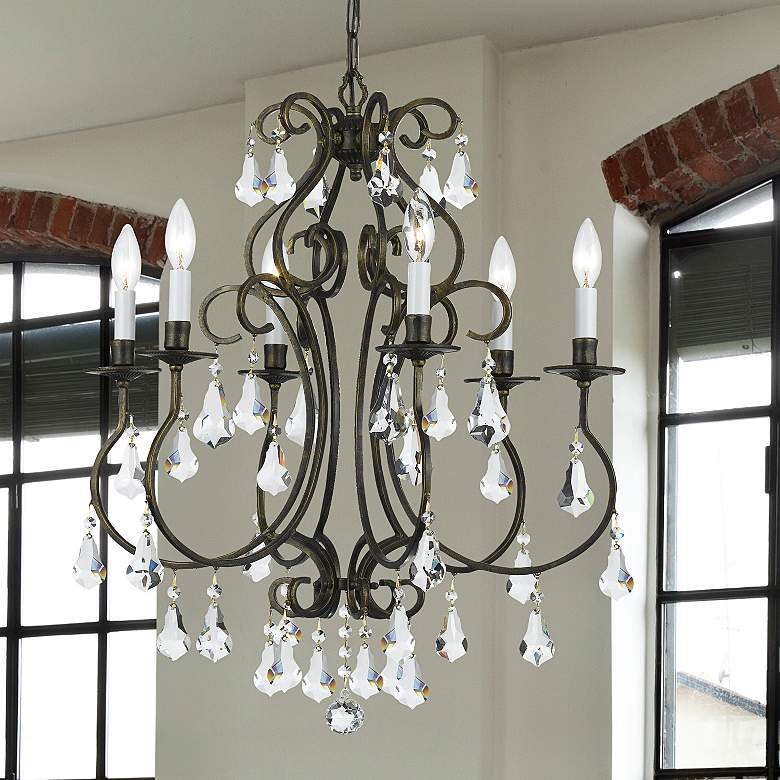 Image 1 Crystorama Ashton 21 1/2 inchW English Bronze 6-Light Chandelier