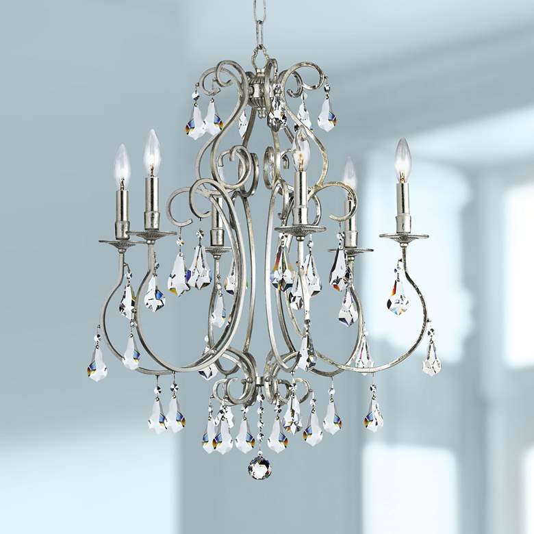 Image 1 Crystorama Ashton 21 1/2"W Olde Silver 6-Light Chandelier
