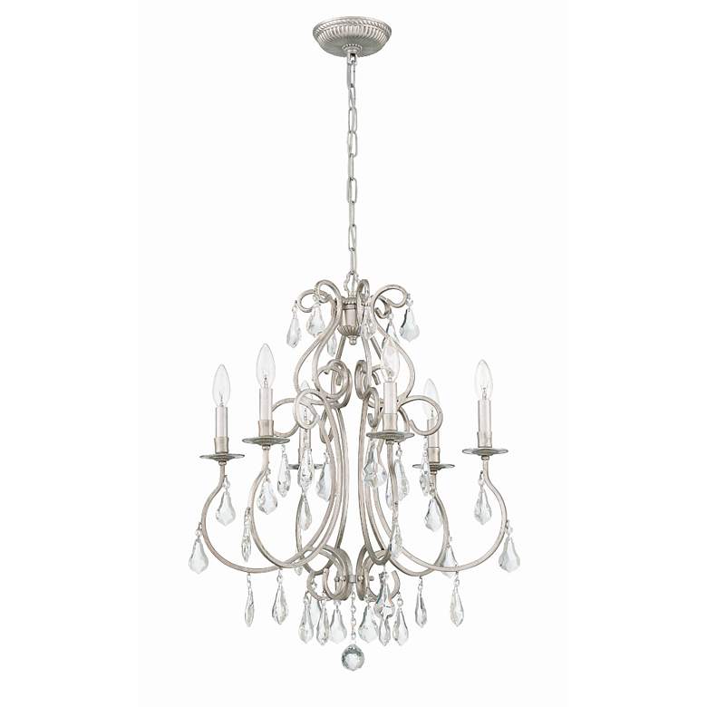 Image 3 Crystorama Ashton 21 1/2"W Olde Silver 6-Light Chandelier more views