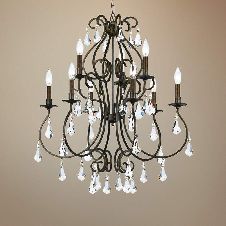 Image 1 Crystorama Ashton 25 1/2"W English Bronze 9-Light Chandelier
