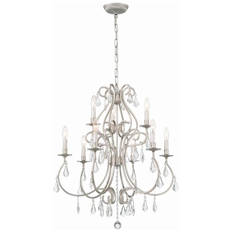 Image 1 Crystorama Ashton 25 1/2 inchW Olde Silver 9-Light Chandelier