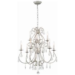 Crystorama Ashton 25 1/2"W Olde Silver 9-Light Chandelier