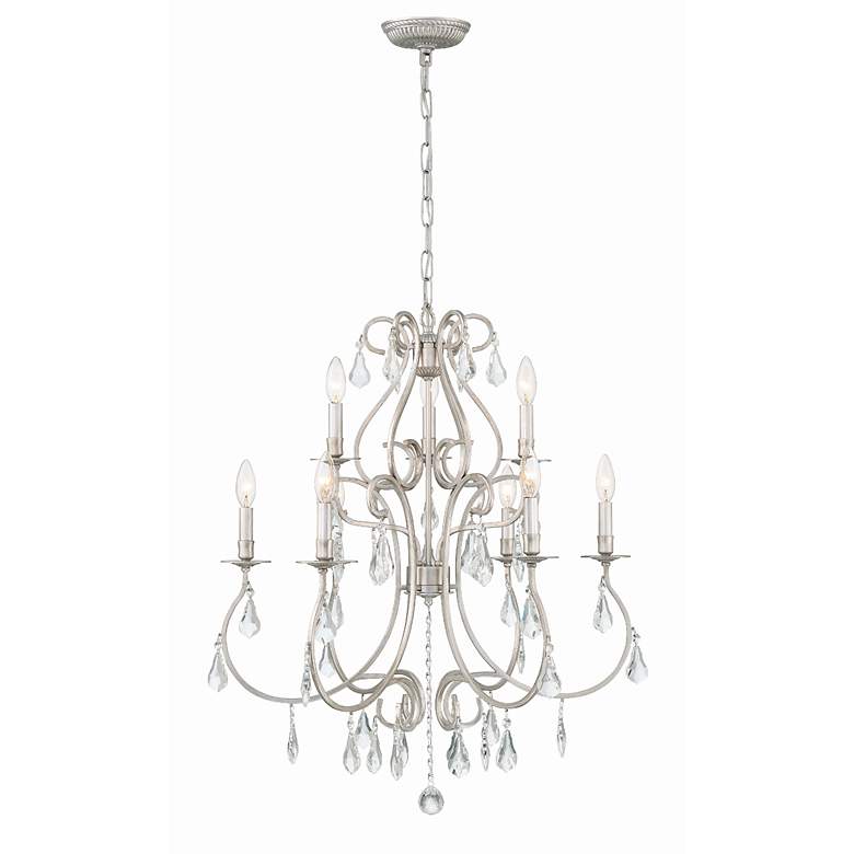 Image 3 Crystorama Ashton 25 1/2"W Olde Silver 9-Light Chandelier more views