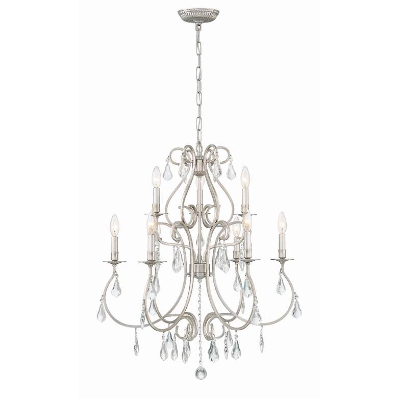 Image 2 Crystorama Ashton 25 1/2 inchW Olde Silver 9-Light Chandelier more views