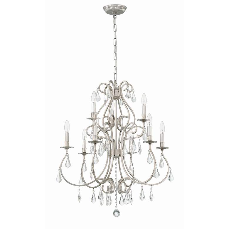 Image 4 Crystorama Ashton 25 1/2"W Olde Silver 9-Light Chandelier more views