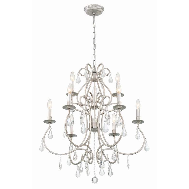 Image 5 Crystorama Ashton 25 1/2"W Olde Silver 9-Light Chandelier more views