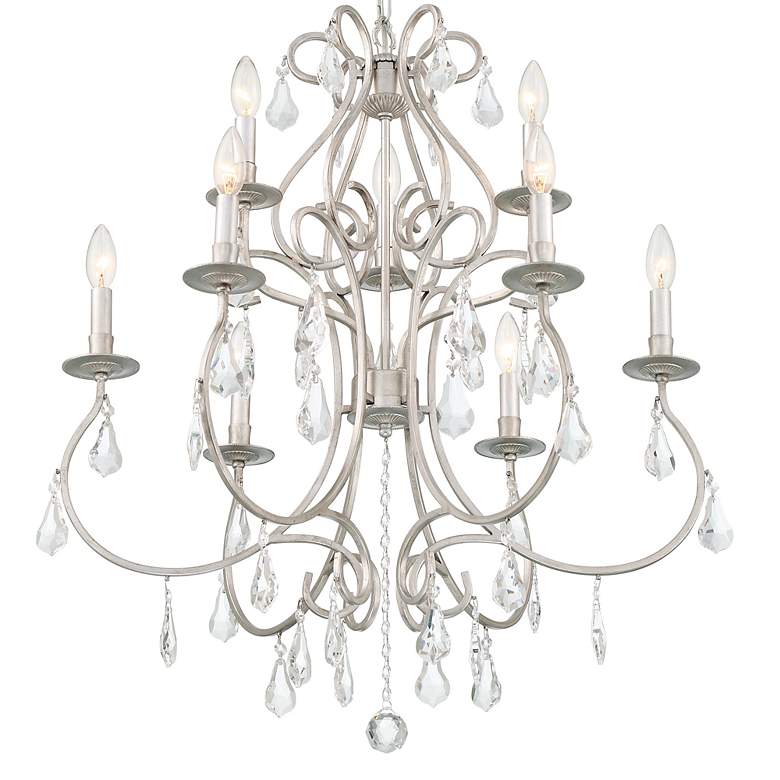 Image 6 Crystorama Ashton 25 1/2"W Olde Silver 9-Light Chandelier more views