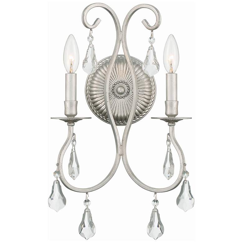 Image 1 Crystorama Ashton Silver 18 1/2" High Crystal Wall Sconce