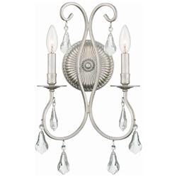 Crystorama Ashton Silver 18 1/2" High Crystal Wall Sconce