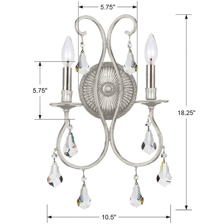Image 6 Crystorama Ashton Silver 18 1/2" High Crystal Wall Sconce more views