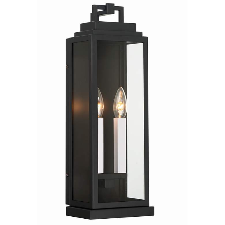 Image 1 Crystorama Aspen 19" High Matte Black Outdoor Wall Light