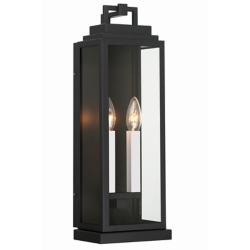 Crystorama Aspen 19" High Matte Black Outdoor Wall Light