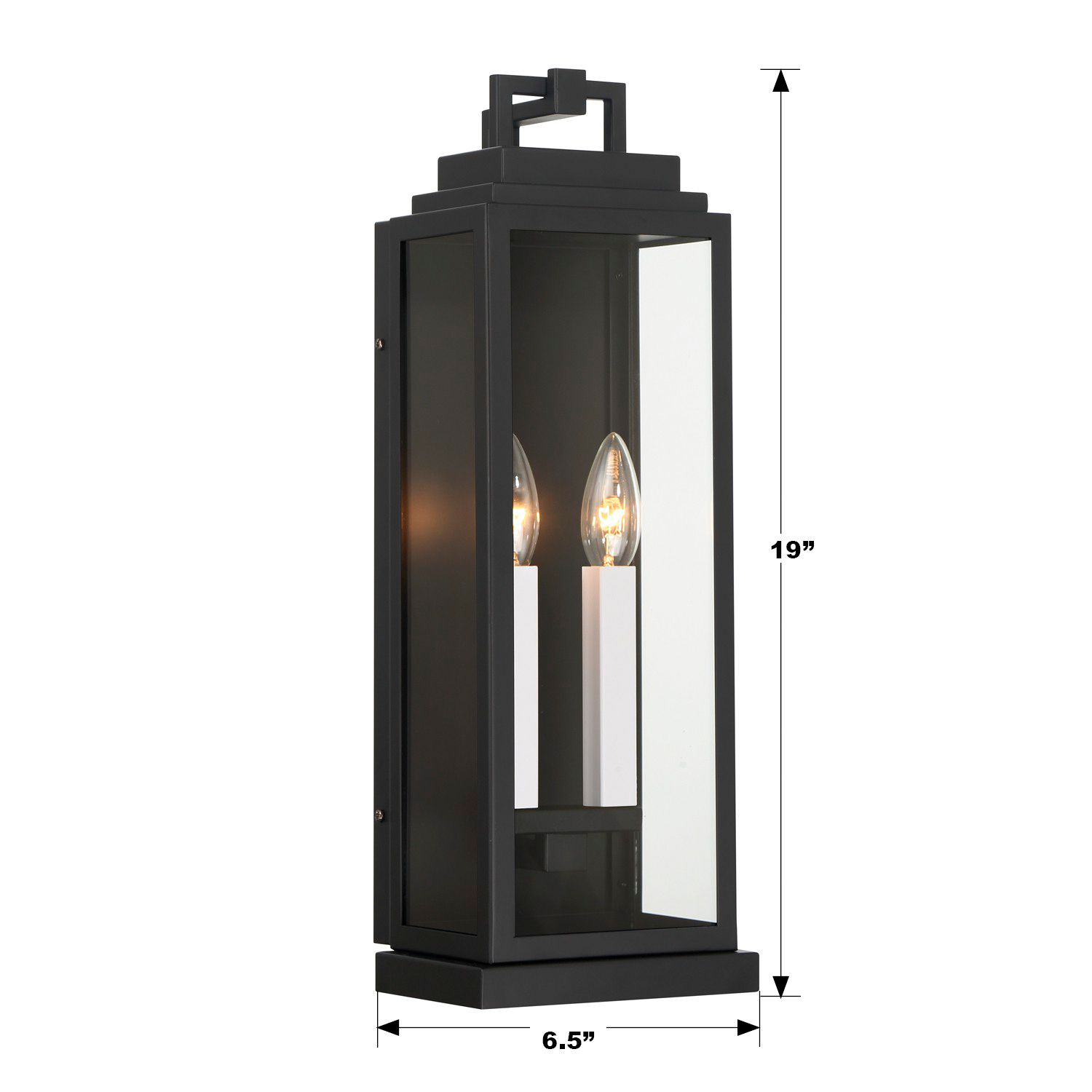 Crystorama Aspen 19" High Matte Black Outdoor Wall Light