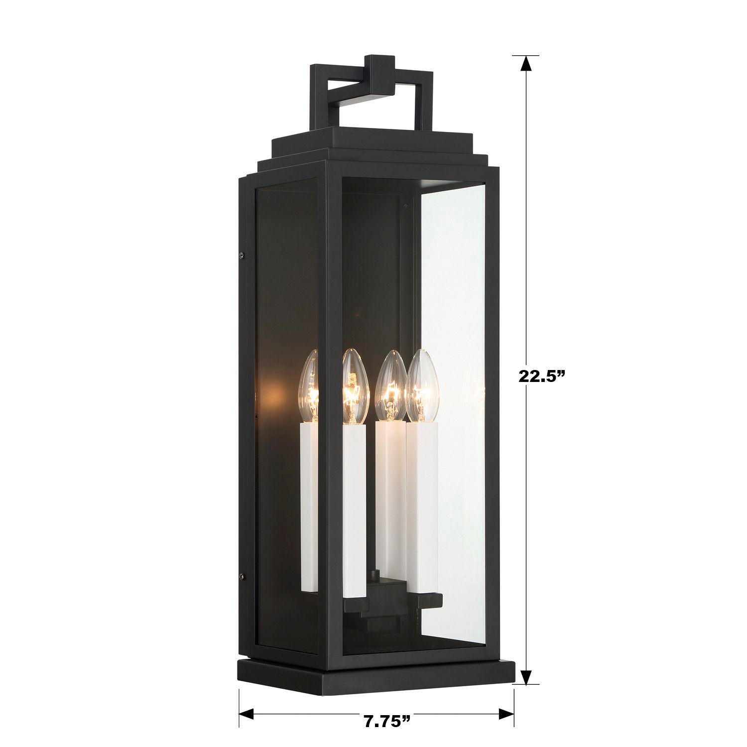 Crystorama Aspen 22 1/2" High Matte Black Outdoor Wall Light