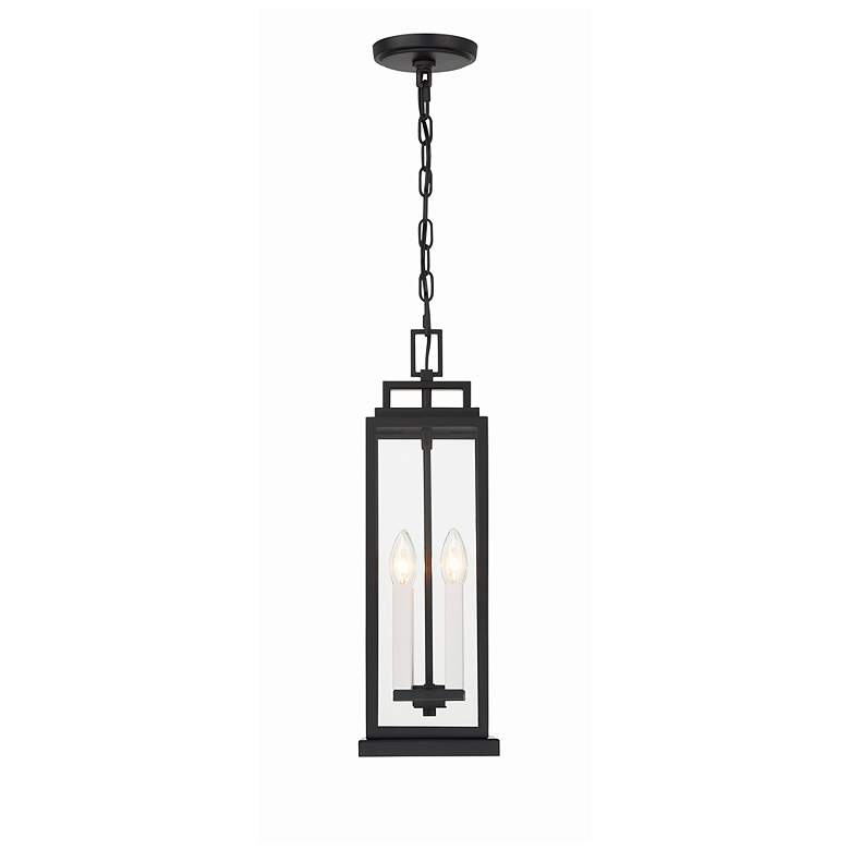 Image 1 Crystorama Aspen 4 Light Matte Black Outdoor Pendant
