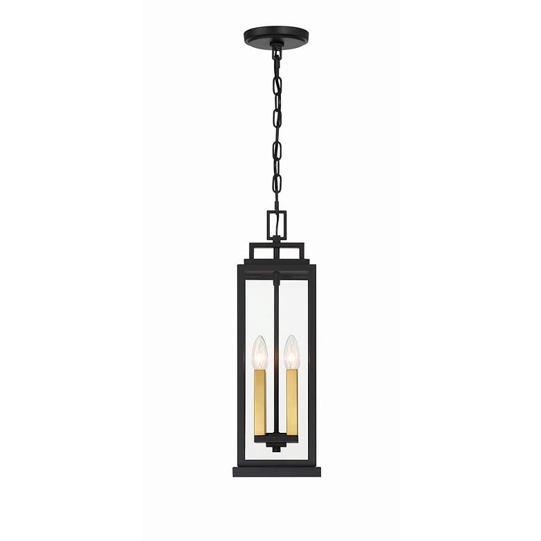 Image 2 Crystorama Aspen 4 Light Matte Black Outdoor Pendant more views