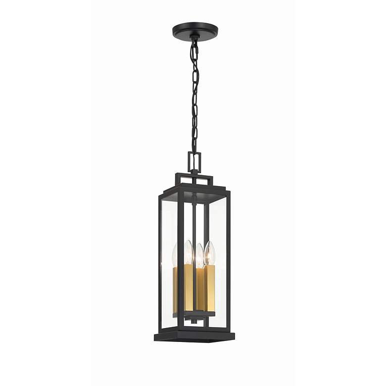 Image 4 Crystorama Aspen 4 Light Matte Black Outdoor Pendant more views