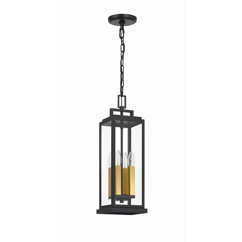 Image 6 Crystorama Aspen 4 Light Matte Black Outdoor Pendant more views