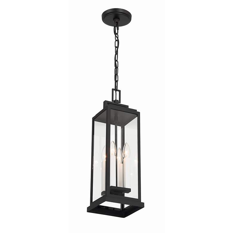 Image 7 Crystorama Aspen 4 Light Matte Black Outdoor Pendant more views