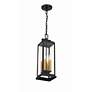 Crystorama Aspen 4 Light Matte Black Outdoor Pendant