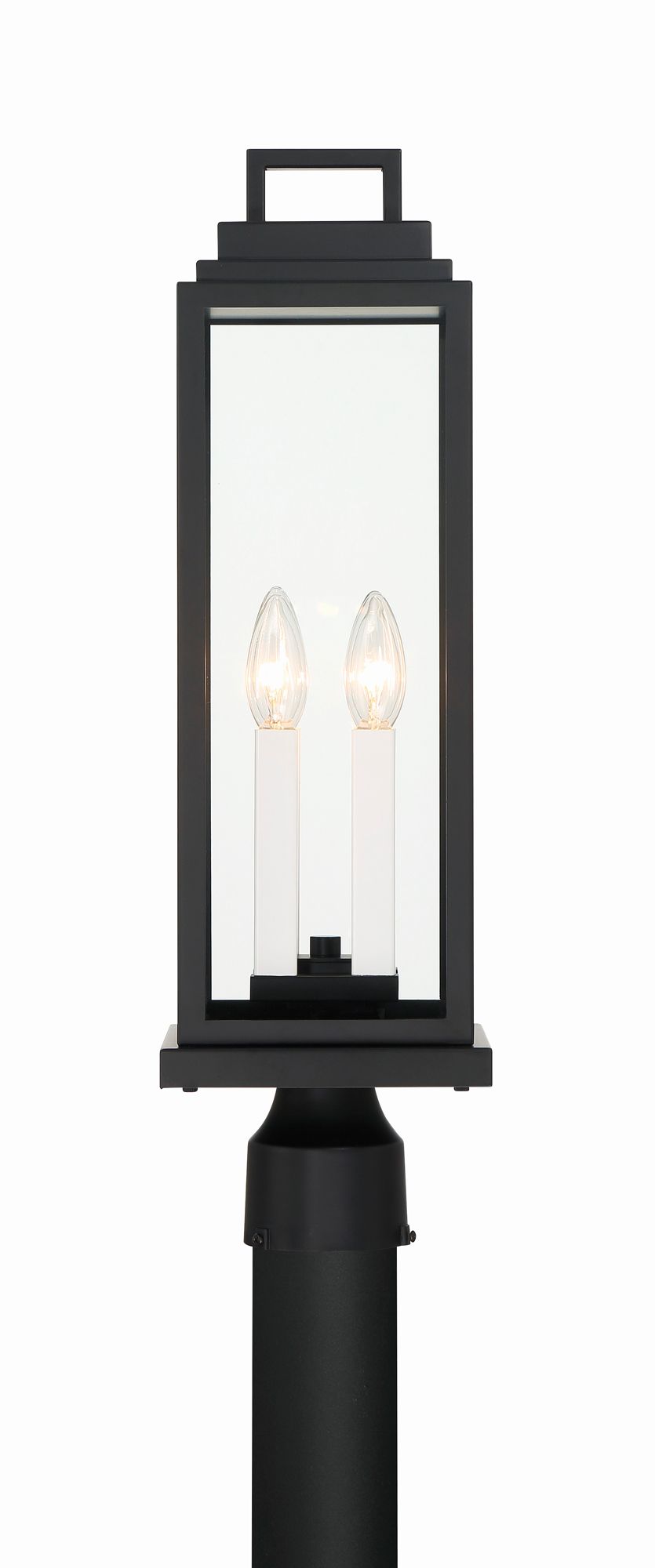Crystorama Aspen 4 Light Matte Black Outdoor Post