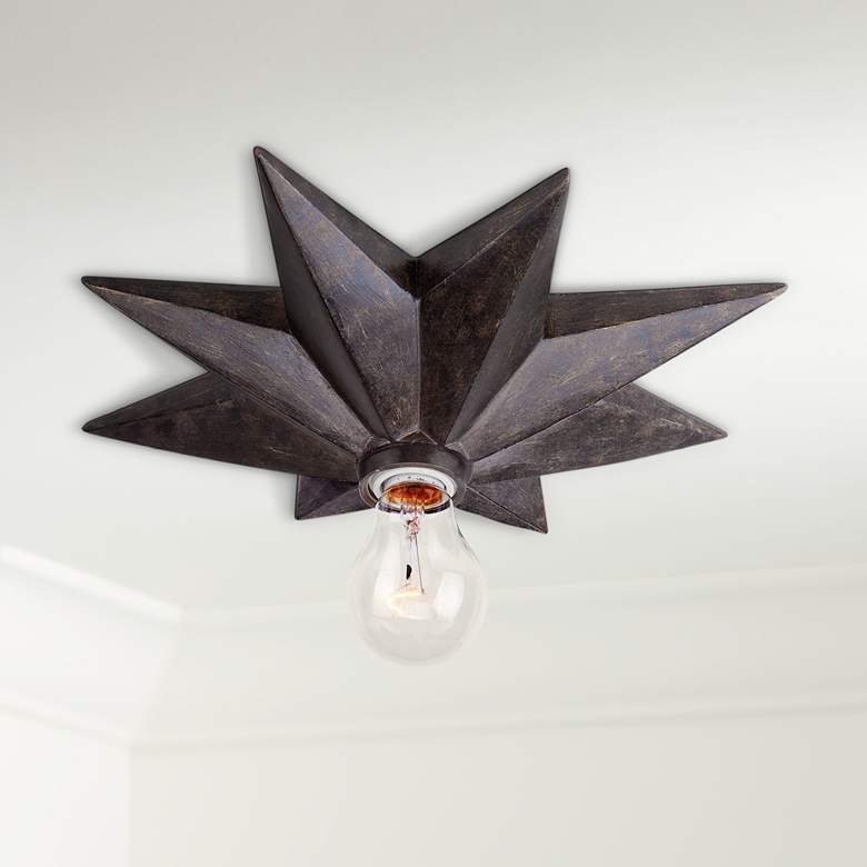 Image 1 Crystorama Astro 12" Wide Bronze Ceiling Light Fixture
