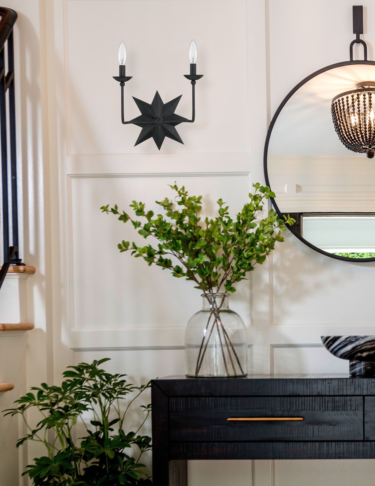 Image 7 Crystorama Astro 13'' Black Sconce more views