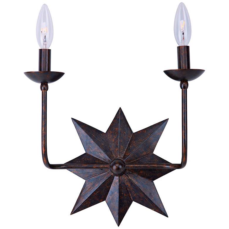 Image 1 Crystorama Astro 2-Light 16 inch High Bronze Wall Sconce