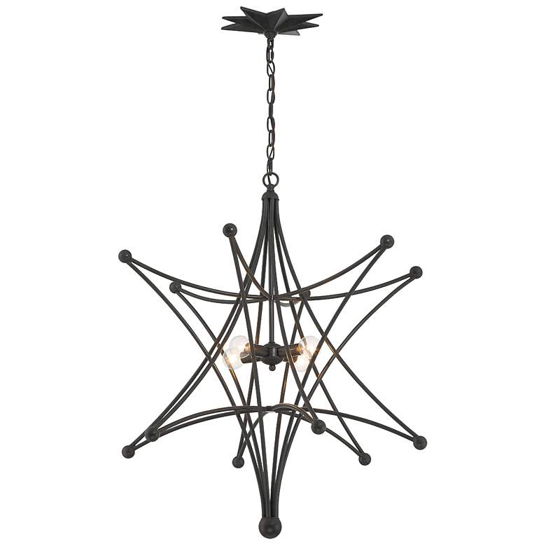 Image 3 Crystorama Astro 27 inch Wide Black Bronze 4-Light Chandelier