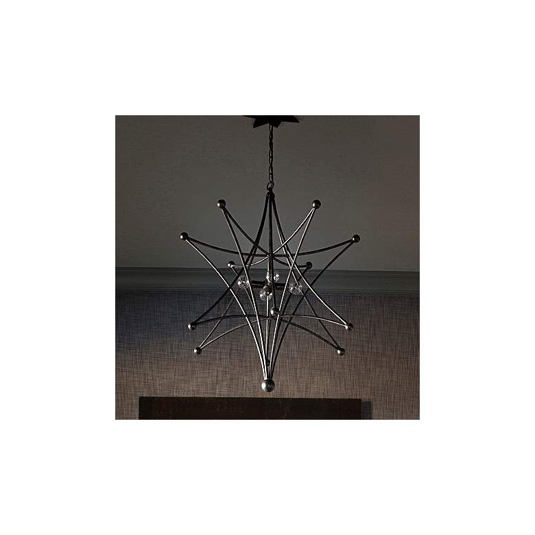 Image 2 Crystorama Astro 27 inch Wide Black Bronze 4-Light Chandelier