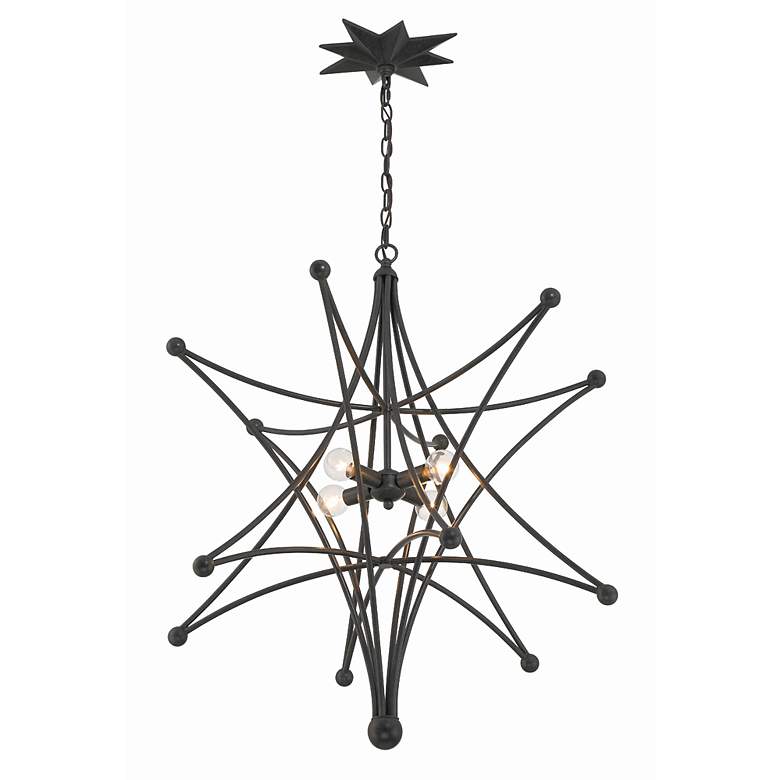 Image 5 Crystorama Astro 27" Wide Black Bronze 4-Light Chandelier more views