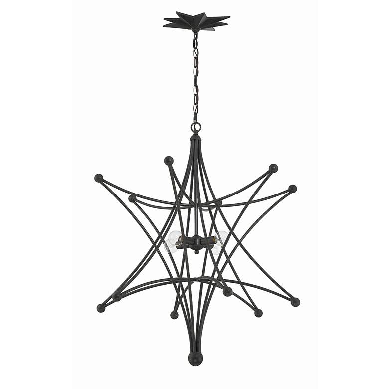 Image 6 Crystorama Astro 27" Wide Black Bronze 4-Light Chandelier more views