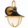 1_Crystorama Atlas 13 1/2" High Matte Black and Gold Outdoor Wall Light