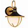 Crystorama Atlas 13 1/2" High Matte Black and Gold Outdoor Wall Light
