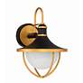 2_Crystorama Atlas 13 1/2" High Matte Black and Gold Outdoor Wall Light more views