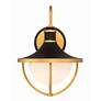 3_Crystorama Atlas 13 1/2" High Matte Black and Gold Outdoor Wall Light more views