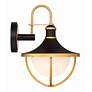 4_Crystorama Atlas 13 1/2" High Matte Black and Gold Outdoor Wall Light more views
