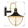 6_Crystorama Atlas 13 1/2" High Matte Black and Gold Outdoor Wall Light more views