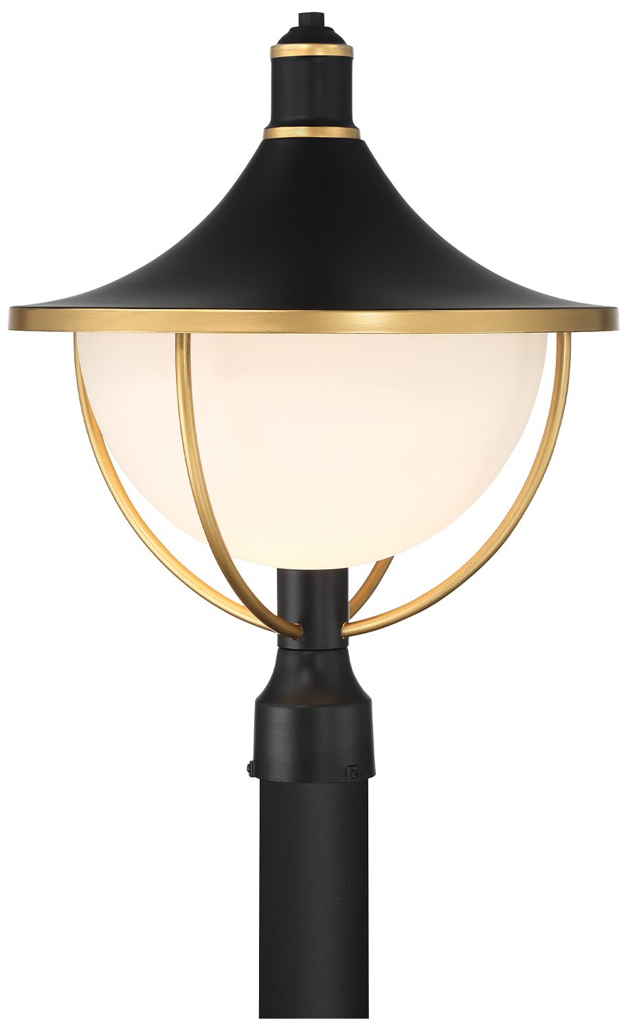 Crystorama Atlas 16.5'' Matte Black + Textured Gold Outdoor Post