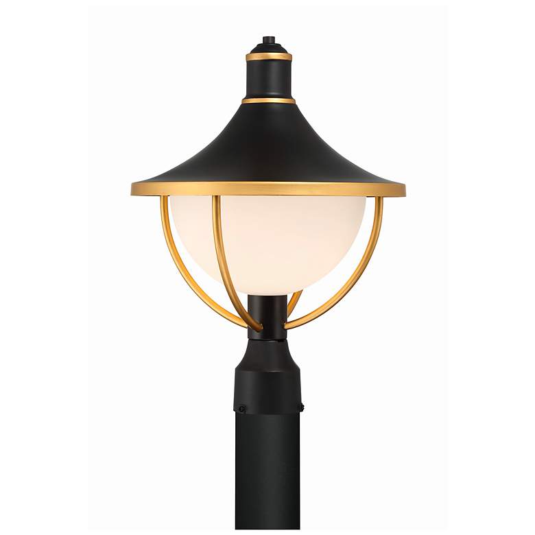 Image 1 Crystorama Atlas 18 1/2"H Black and Gold Outdoor Post Light