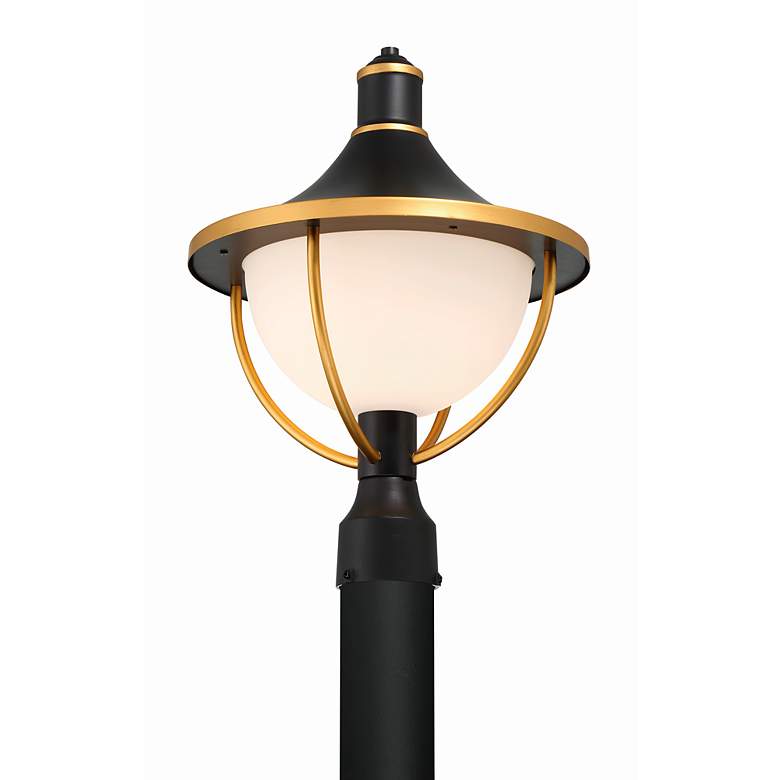 Image 3 Crystorama Atlas 18 1/2"H Black and Gold Outdoor Post Light more views